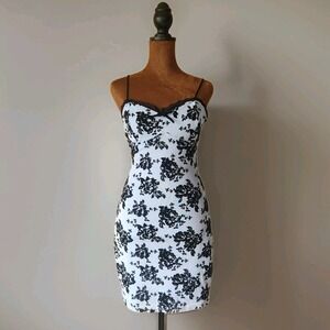 Windsor Black and Baby Blue Floral Mini Dress
